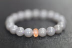 GAIA Earthy 10 · Smoky Lilac — nephrite jade bead bracelet, close view