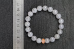 GAIA Earthy 10 · Smoky Lilac — nephrite jade bead bracelet, size reference