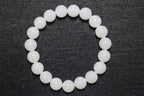 GAIA Earthy 10 · Suet White — nephrite jade bead bracelet, front