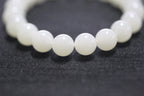 GAIA Earthy 10 · Suet White — nephrite jade bead bracelet, detail