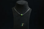 GAIA Pure 10 · Spinach Green — nephrite jade bead necklace, on a display bust