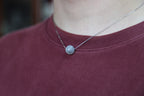 GAIA Pure 12 · Ink Wash — nephrite jade bead necklace, on the model
