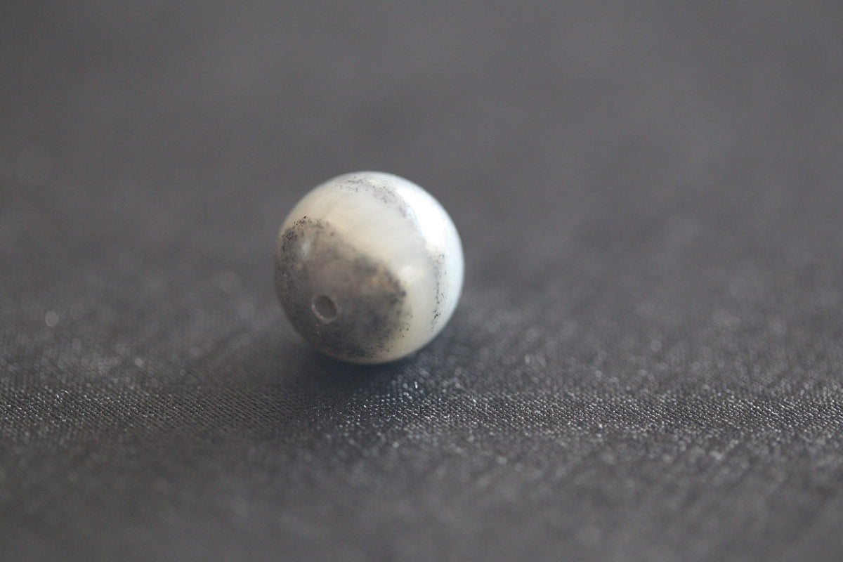 GAIA Pure 15.8 · Ink Wash — nephrite jade bead necklace, detail