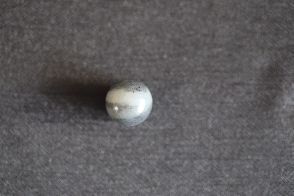 GAIA Pure 15.8 · Ink Wash — nephrite jade bead necklace, close view