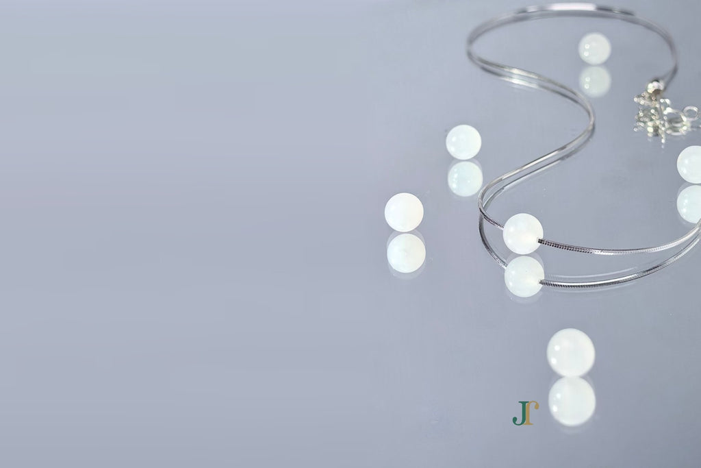 GAIA Pure 6 · Suet White — nephrite jade bead necklace, alternate view