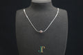 GAIA Pure 8 · Smoky Lilac — nephrite jade bead necklace, on a display bust