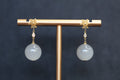 GAIA Snow 10 · Smoky Lilac — nephrite jade earrings, front
