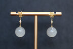 GAIA Snow 10 · Smoky Lilac — nephrite jade earrings, front