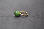 GAIA Spirit 12 · Willow Green — nephrite jade ring, detail