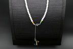 GAIA Strand 4 · Multi-Colour — nephrite jade bead necklace, back view of the clasp