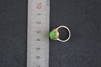 GALET 002 · Willow Green — nephrite jade ring, size reference