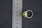 GALET 003 · Willow Green — nephrite jade ring, size reference