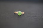 GALET 004 · Willow Green — nephrite jade ring, front