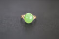GALET 005 · Willow Green — nephrite jade ring, front