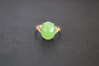 GALET 005 · Willow Green — nephrite jade ring, front