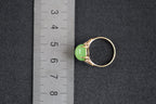 GALET 005 · Willow Green — nephrite jade ring, size reference