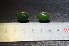 GALET 006 · Willow Green — nephrite jade earrings, size reference