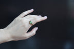 GALET 007 · Cat's Eye — nephrite jade ring, on the model