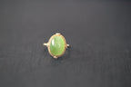 GALET 008 · Cat's Eye — nephrite jade ring, front