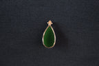 GALET 011 · Spinach Green — nephrite jade pendant, close view