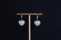 GALET 014 · Suet White — nephrite jade earrings, front
