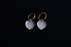 GALET 014 · Suet White — nephrite jade earrings, close view