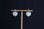GALET 016 · Lotus Pink — nephrite jade earrings, front