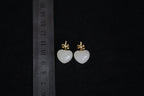 GALET 016 · Lotus Pink — nephrite jade earrings, size reference