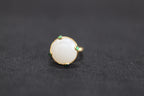 GALET 017 · Suet White — nephrite jade ring, front