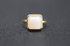 GALET 018 · Lotus Pink — nephrite jade ring, front