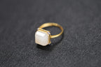 GALET 018 · Lotus Pink — nephrite jade ring, close view
