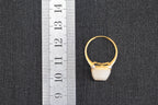 GALET 018 · Lotus Pink — nephrite jade ring, size reference
