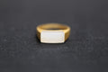 GALET 019 · Lotus Pink — nephrite jade ring, front