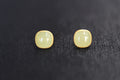 GALET 020 · Golden Green — nephrite jade earrings, front