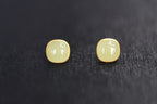 GALET 020 · Golden Green — nephrite jade earrings, front