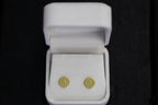 GALET 020 · Golden Green — nephrite jade earrings, packaging