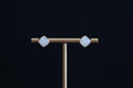 GALET 021 · Suet White — nephrite jade earrings, front