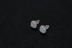 GALET 021 · Suet White — nephrite jade earrings, close view
