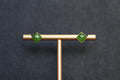 GALET 022 · Spinach Green — nephrite jade earrings, front