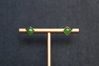GALET 022 · Spinach Green — nephrite jade earrings, front