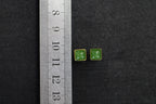 GALET 022 · Spinach Green — nephrite jade earrings, size reference