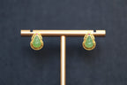 GALET 023 · Willow Green — nephrite jade earrings, front