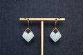 GALET 024 · Suet White — nephrite jade earrings, front