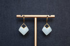 GALET 024 · Suet White — nephrite jade earrings, front