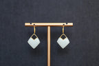 GALET 024 · Suet White — nephrite jade earrings, detail