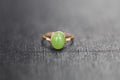 GALET 026 · Willow Green — nephrite jade ring, front