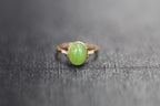GALET 026 · Willow Green — nephrite jade ring, front