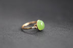 GALET 026 · Willow Green — nephrite jade ring, close view