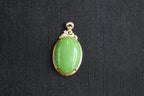 GALET 027 · Willow Green — nephrite jade pendant, front