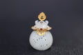 GALET 028 · Suet White — nephrite jade pendant, front